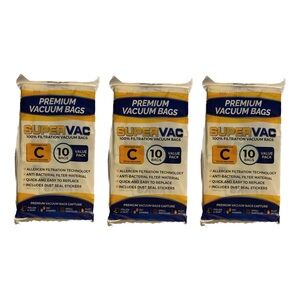 Veva SuperVac KVBC-10 Type C Premium Vacuum 30 Bags Value Pack, 3 PACK